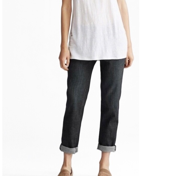 Eileen Fisher Black Jeans Organic Cotton Mid Rise Full Length Straight Leg 4 - Picture 8 of 11